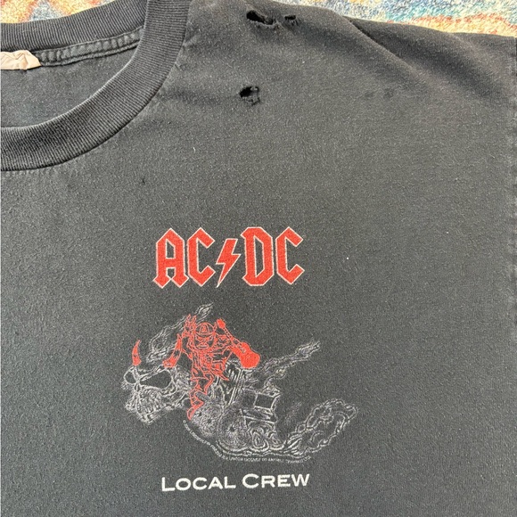 Vintage AC/DC Local Crew Band T-shirt Size XL - Picture 4 of 6